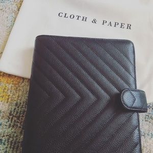 Cloth and Paper A5 Quilted Caviar Planner Black